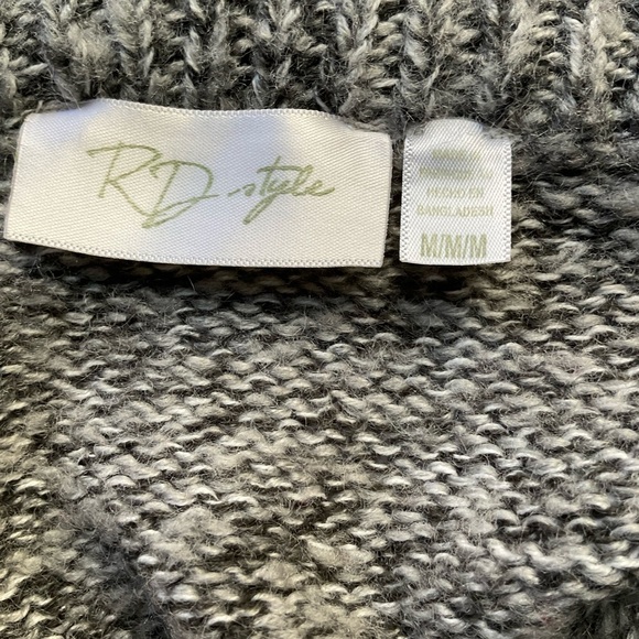 RD Style Two-Tone Gray Drape Cardigan - Picture 5 of 12